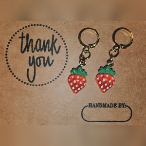 Handmade strawberry earrings